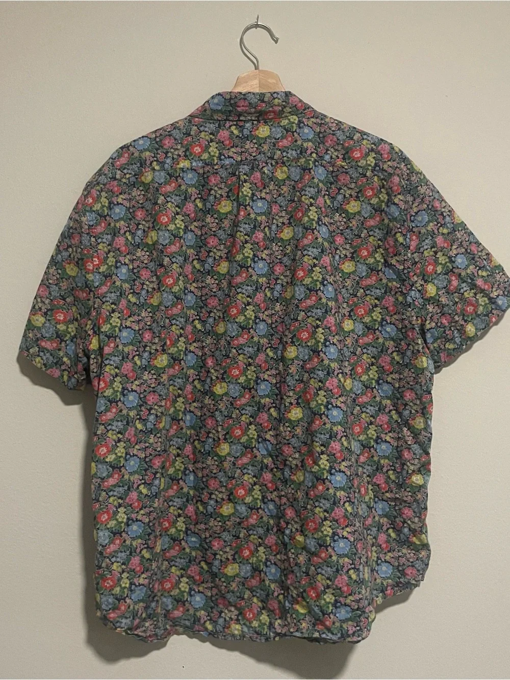 J. Crew Multicolor Floral Short-Sleeve Point-Collar Shirt Liberty Print, Size XL